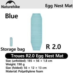 Naturehike 2026 Troues R2.0 Lightweight Portable Folding Square Egg Nest Mat Outdoor 1.8cm Thickened Camping Fishing Picnic Mat