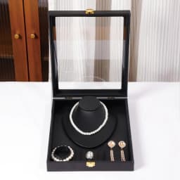 Leather Jewelry Box Luxury Necklace Earrings Storage Boxes Women Organizer Jewelry Display Stand Ring Accessory Packaging Case