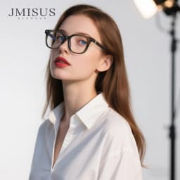 JMISUS Custom Prescription Eyeglass Square Frame For Myopia and Hyperopia Glasses With Photochromic Technology Multiple Colors
