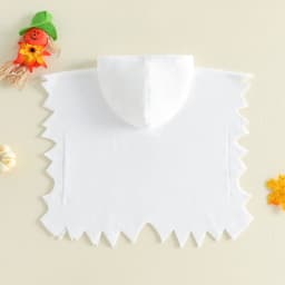 Halloween Kids Ghost Cape Adorable Ghost Print Hooded Cloak for Cosplay Party Wear Halloween Costume