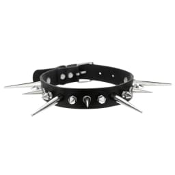 Big Spiked Choker Punk Rock Leather Collar For Women Metal Goth Necklace Jewelry Alternative Fashion Festival  Accessory