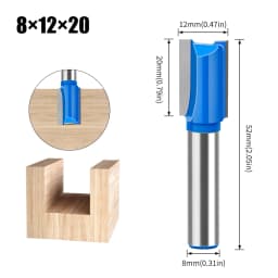1pc 8mm Shank 3mm-20mm Straight Bit Tungsten Carbide Double Flute Router Bits Milling Cutter For Wood Woodwork Tool