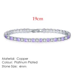 Chic 4mm Round Colorful Crystal Tennis Bracelets Silver Color Adjustable Folding Buckle Chain Bracelet on Hand Fashion Jewelry