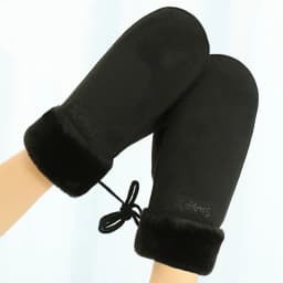 Suede Mittens Women Winter Keep Warm Thickened Hanging Rope Gloves Cute Lovely Sweety Windproof Outdoor Drive Cycling