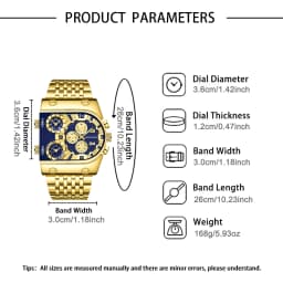 New men's quartz men's business handsome watch suitable for daily wear and holiday gifts in multiple time zones