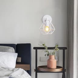 Industrial Loft LED Wall Lamp Lampshade Vintage Cage Wall Light Wall Sconce Fixture for Bedroom Living Room Home Indoor Lighting
