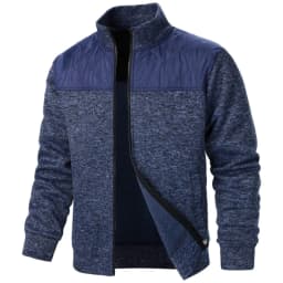 Men's Patchwork Sweatshirts Stand Collar Jacket Slim Fit Cardigan Streetwear Sportswear Casual Zip Up Coat Outdoor Tracksuit Men