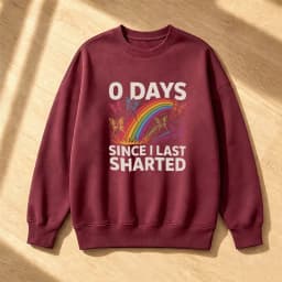 Rainbow Butterfly Shart Pun Men Humor Graphic Pullover Top 0 Days Since Meme Sweater Casual Hangout Wear Hoodie