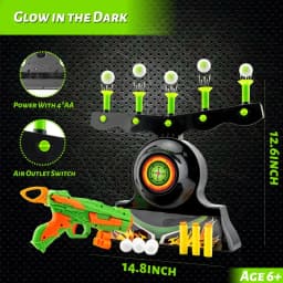 Newly Upgraded Luminous Electric Floating Target Children's Shooting Competition Soft Sponge Toy Gun Set Outdoor Sports Toy Gift