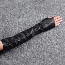 [EAM] Women Black Long Elegant Gloves New Pu Leather Personality   Fashion Tide All-match Spring Autumn 2026 1DH1981