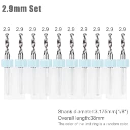 XCAN 10pcs 0.1-3.175mm PCB Drill Bit 3.175 Shank Micro Carbide Drill Bit Set For Printed Circuit Board Wood Modeling