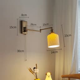IWHD Nordic Modern LED Wall Sconce Left Right Rotate Pull Chain Switch Bedroom Restaurant Bar Beside Lamp Ceramic Stair Light