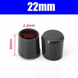 Round Black PVC Soft Rubber Pipe Sleeve Tube Cap Table Chair Foot Pad Protective Cover 6 8 10 12 14 16 19 20 22 25-120mm