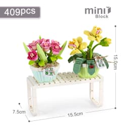 Mini Watering Can Potted Building Blocks Flower DIY Plant Bonsai Bouquet 3D Model Home Decoration Children's Assembled Toy Gift