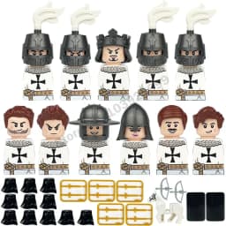 Crusader Knights Roman Warriors Middle Ages Medieval Europe Military Building Blocks Figures Castle Kingdom King Legion Set