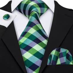 Barry.Wang Green Mint Teal Men Tie Hanky Cufflinks Set Jacquard Olive Sage Lawn Cyan Necktie for Male Wedding Business Gift
