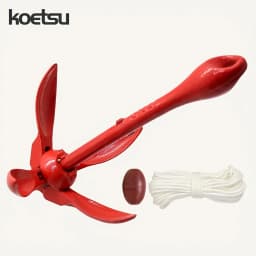 KOETSU Marine Kayak Anchor Kit - 5.5lb Folding Anchor, Suitable for Fishing Kayaks Folds for Easy Storage and Portability.