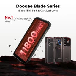 DOOGEE Rugged Phone 6.6" Blade20 Pro Gemini AI 11800mAh Battery 24GB (6+18) 256GB Android 15 125dB Large Amplitude speaker Phone
