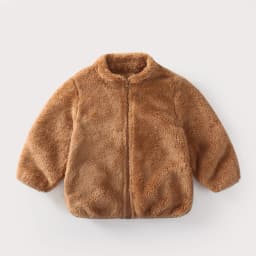 Baby Double Sided Fleece Jacket Spring Autumn Winter Warm Solid Color Versatile Top Inner Outer Wear For Toddler Boys Girls