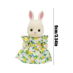 Mini Flocked Animal Family Doll Set Dressed Rabbit Cat Panda Koala Mouse Figures Dollhouse Accessory Pretend Play Collection Toy
