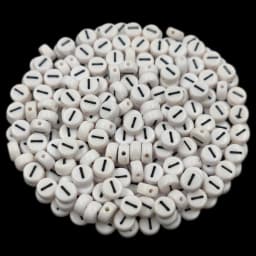 7mm 50Pcs Acrylic 26 English Letter Flat Round Beads Black on white DIY Crafts Necklace Bracelet Pendant For Jewelry Making