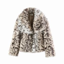 Neo Mint Vintage Classic Leopard Big Fur Collar Jacket Women Winter Brand Fashion Furry Faux Fox Fur Coats Chic Girls Streetwear