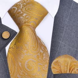 GUSLESON 8cm Blue Black Pink Men Ties Pocket Square Cufflinks Set Paisley Silk Necktie Wedding Business Gift Tie Accessories