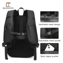 TANGCOOL Convertible Detachable Pocket Backpack Fits 17.3 Inch Notebook Waterproof Ventilated Back Panel Travel Luggage Bag