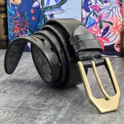 Retro Brass Belt Buckle Top Thick Genuine Leather Belt For Men Ceinture Leather Man Belt Vintage Cowboy Waist Belt Men MBT0020