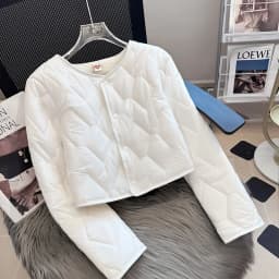 Thickened Fleece Inner Cotton Jacket Women's Base Layer Short Style Shoulder Protection Long Sleeve down Cotton Coat Outerwear