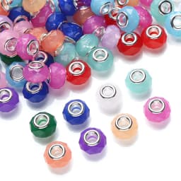 20Pcs 15mm White Brown Acrylic Round Big Hole Beads Loose Spacer Bead For DIY Necklace Bracelet Earring Jewelry Making Accessory