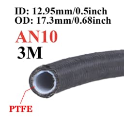 1M/2M/3M/5M AN3 AN4 AN6 AN8 AN10 Universal E85 Fuel Hose Oil Gas Cooler Line Pipe Tube Inside PTFE Nylon Stainless Steel Braided