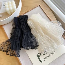Summer Sunscreen Sleeves Shade for Women Polka Dot Lace UV Thin Breathable Oversleeves Cycling Driving Fingerless Sleeves