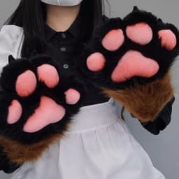 Wolf Dog Foxes Paw Claw Gloves Costume Accessories Cosplays Animal Furry Plush Full Finger Mittens Fursuit for Adults