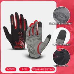 Outdoor Cycling Gloves Full Finger Shockproof Microfiber Wear Resistant Breathable Anti-sweat Touchscreen Motorbike Gloves Men