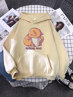 Cute Panda Sleeps Print New Women'S Sweatshirt Warm Vintage Pullover For Woman Fashion Korean Round Neck Hoodie Female