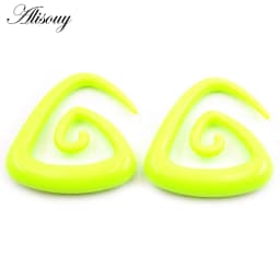 Alisouy 2pcs 1.6-10mm Irregul Triangle Acrylic Spiral Ear Tunnels Plugs Expander Stretcher Earrings Gauges Body Piercing Jewelry