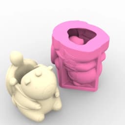 9.5cm Cartoon Capybara Figuries Shaped 3D Silicone Mold Resin Succulent Flower Pots Mold DIY Craft for Home Office Desktop Decor