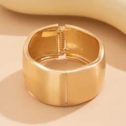 SHIXIN 4 Styles Punk Matte Metal Wide Cuff Bangles Women Vintage Gold Color Geometric Spring Bangles Bracelet Men Jewelry New