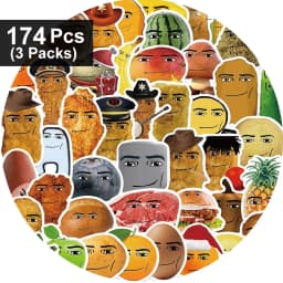 58pcs Robloxs Face -Winning Smile-Chicken Nugget Meme Series Cartoon Waterproof Decorative Water Cup Phone Case Stickers