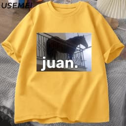 Juan Silly Horse on Balcony Dank Meme Graphic T Shirts Funny Man O Neck Casual Short Sleeve Tee Shirt Summer Tops Oversized