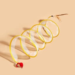 Folded Cat Tunnel S Type Cats Tunnel Spring Toy Mouse Tunnel with Balls and Crinkle Cat Outdoor Cat Toys for Kitten Cat Pets Toy