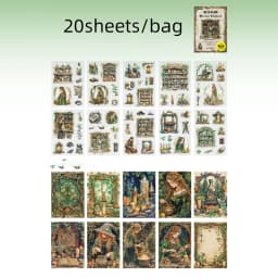 Mr. Paper 20pcs Magic Medicine Cabinet Series Dual-Material Die-Cut Sticker Book DIY Handbook Collage Calendar Notebook Journal