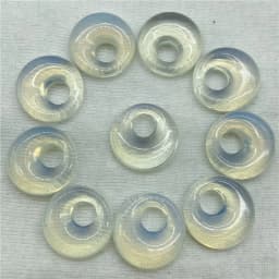 18mm Natural Gem Stone Quartz Crystal Amethyst Donut Charm Beads Pendant For Diy Jewelry Making Necklace Accessories 10pcs