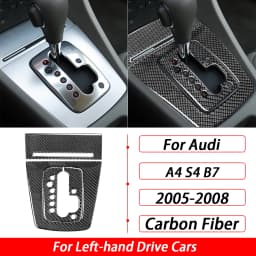 For Audi A4 S4 B7 2005-2008 Car Accessories Real Carbon Fiber Gear Shift Panel Set Cover Trim Interior Sticker Modification