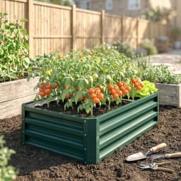 4' x 2' Raised Steel Garden Planter Bed for Vegetables, Herbs & Flowers, Grey