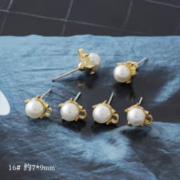 10pcs Pearl Stud Earrings Settings Handmade Roun Hollow Love Heart Earrings Connectors for DIY Jewelry Making Findings