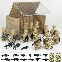 12 hot suits swat figurine puzzle small particles assembled building blocks toy anti-terrorism container DIY accessories