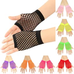 1pair Womens Short Fishnet Net Gloves Fingerless Mesh Gloves Punk Rock Fancy Night Club Party Arm Warmer Gloves Sexy Gloves