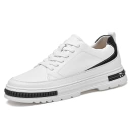 New Height Increasing 6/8CM Men's Leather Boots Breathable Casual Shoes Athletic Jogging Gym Shoes Fashion Leather Sports Shoes